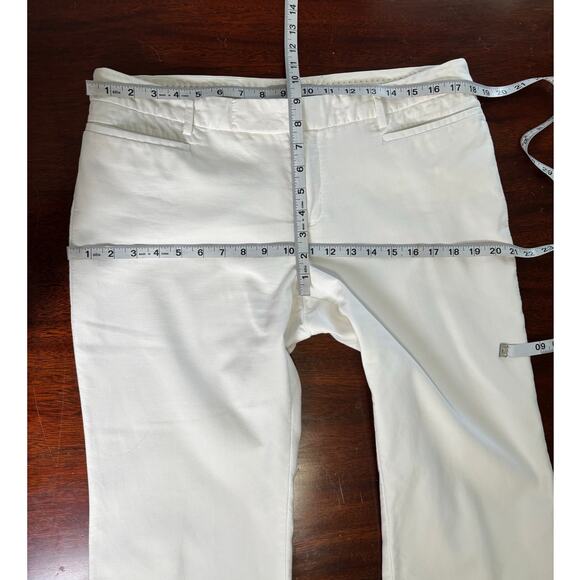 Gap Modern Boot Cut Mid Rise White Cotton Pants Size 12 Ankle Length Coastal Y2K - Picture 6 of 9